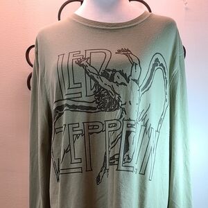 25-3-358 Green ZED LEPPELIN  Long Sleeve Shirt- Gently Used